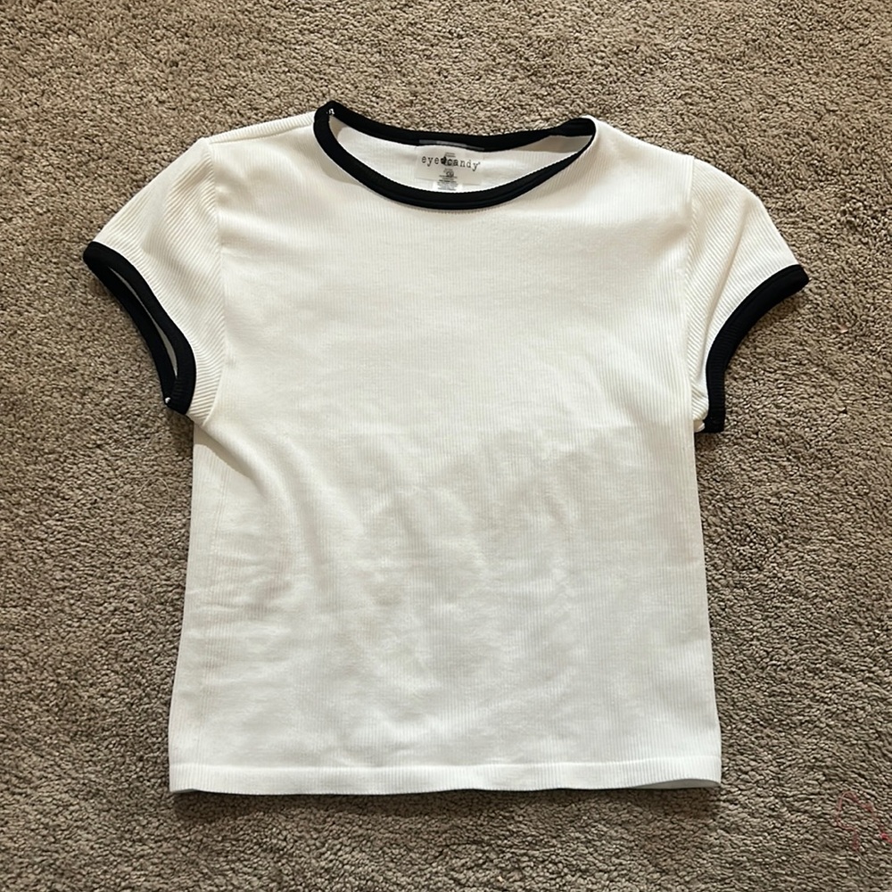 Black and White Trendy Crop Top